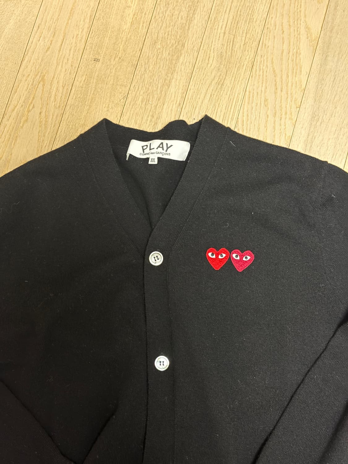 꼼데가르송 / 유니섹스 브이넥 가디건 / 블랙 / 2XL 상품이미지3