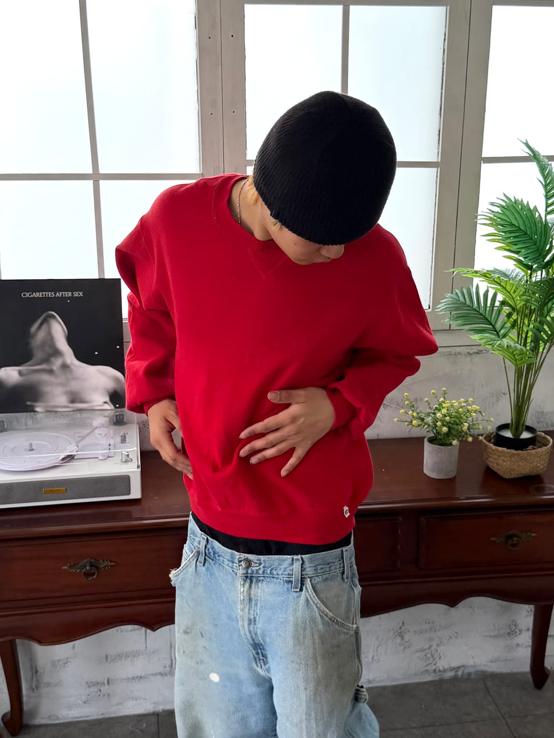 90‘s MADE IN USA 🇺🇸 러셀 맨투맨 레드 상품이미지1