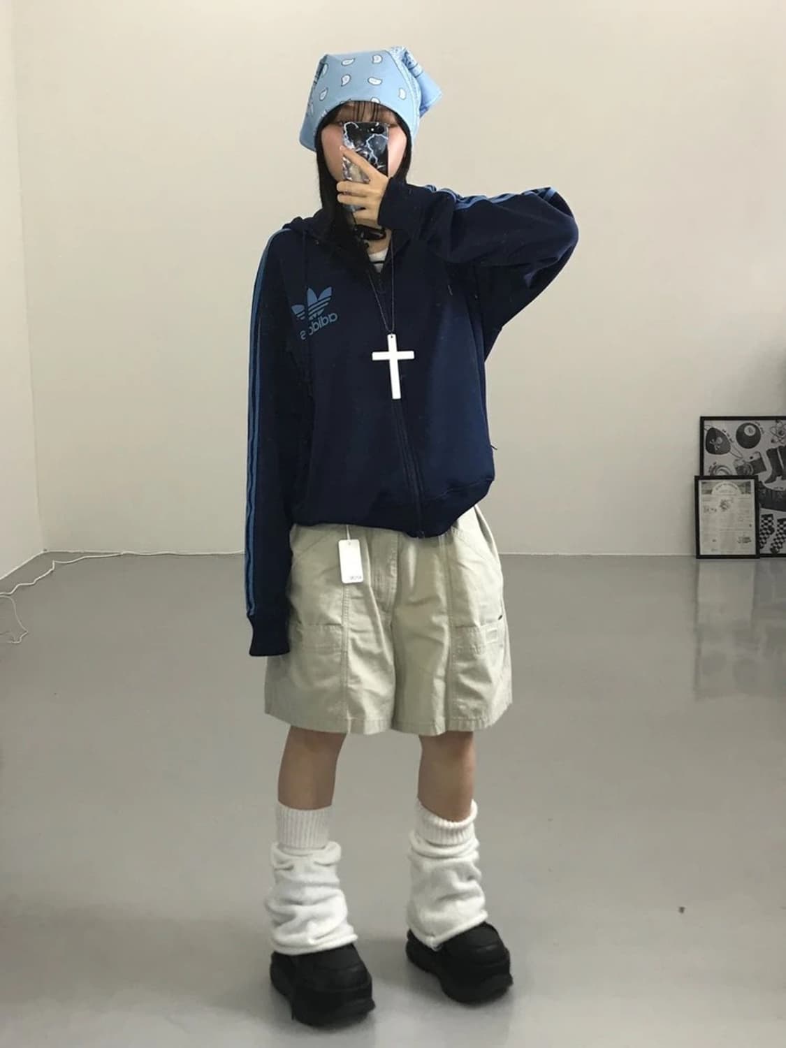 아디다스 네이비 후드 집업 상품이미지2