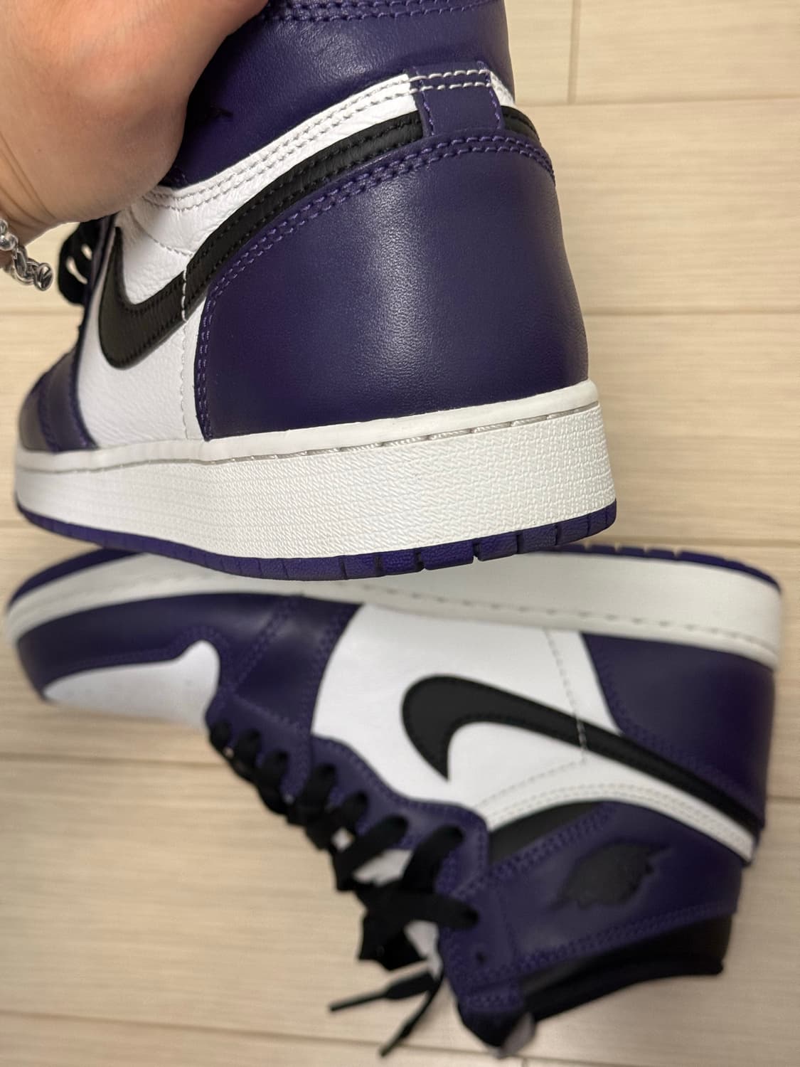 GS 조던 1 레트로 하이 OG 코트 퍼플 240 5.5y 상품이미지3