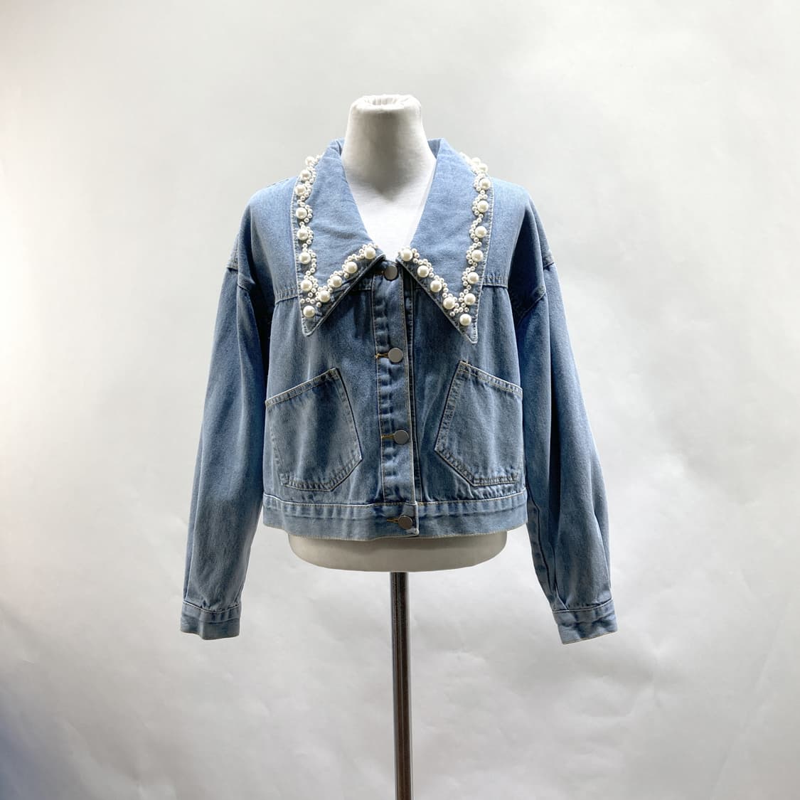 벨리걸 2022 진주포인트 크롭 데님자켓 F  상품이미지1