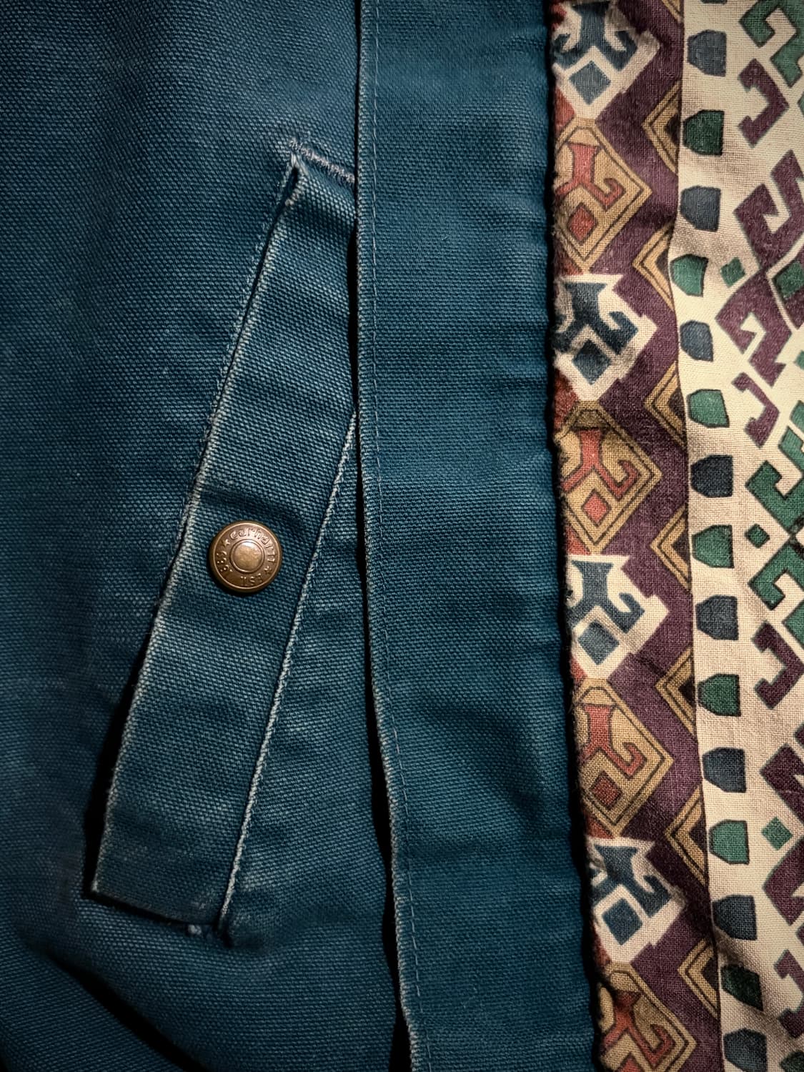 90s 칼하트 아즈텍 산타페 JS1155 TEAL BLUE L USA 상품이미지6