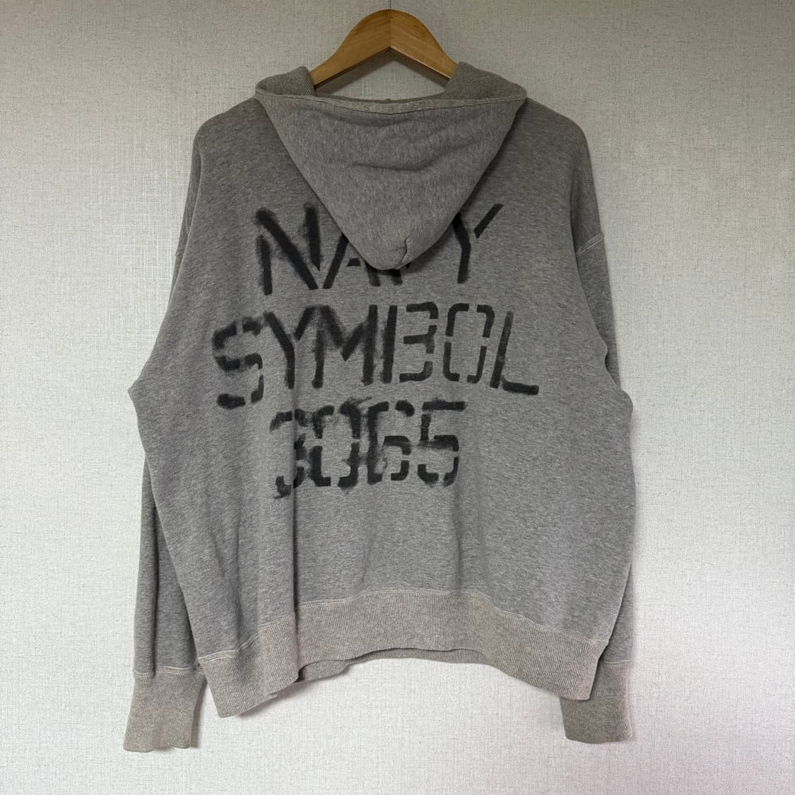 [44]웨어하우스 "NAVY SYMBOL" 브러쉬 페인팅 후드 티 상품이미지2