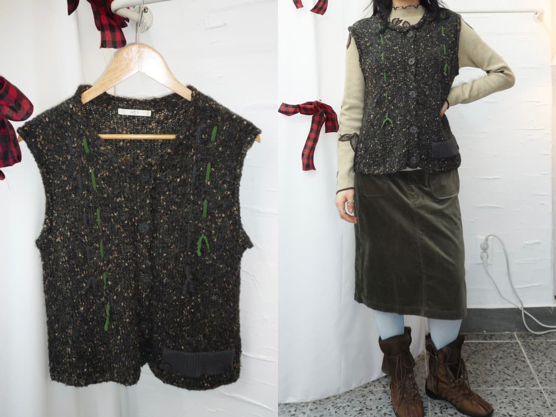 Deep forest knit vest 상품이미지1
