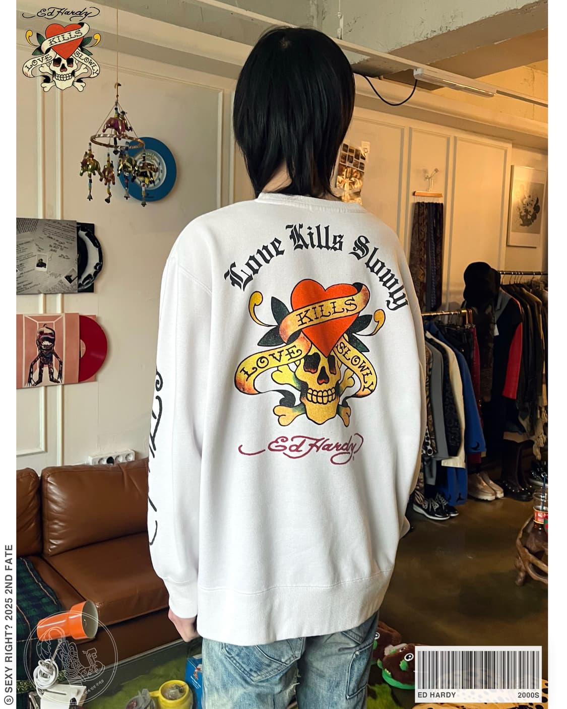2000s ED Hardy Icon Print Big Sweatshirt 상품이미지1