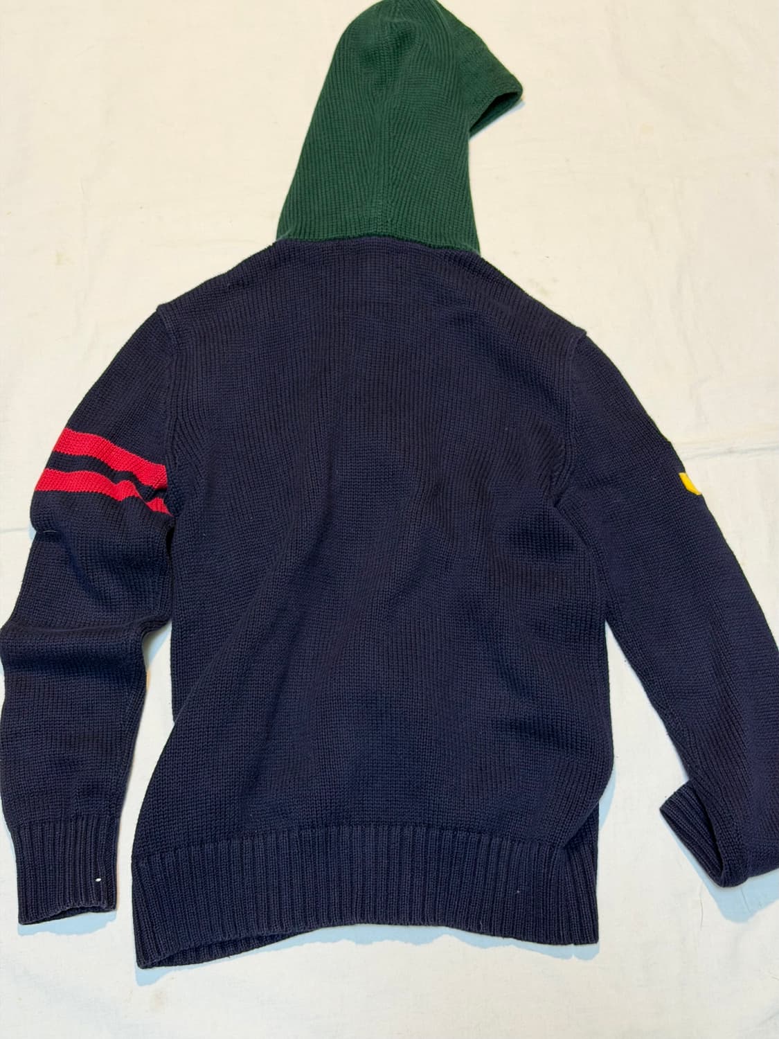 폴로 랄프로렌 빅포니 배색 니트 후드집업 네이비 상품이미지3