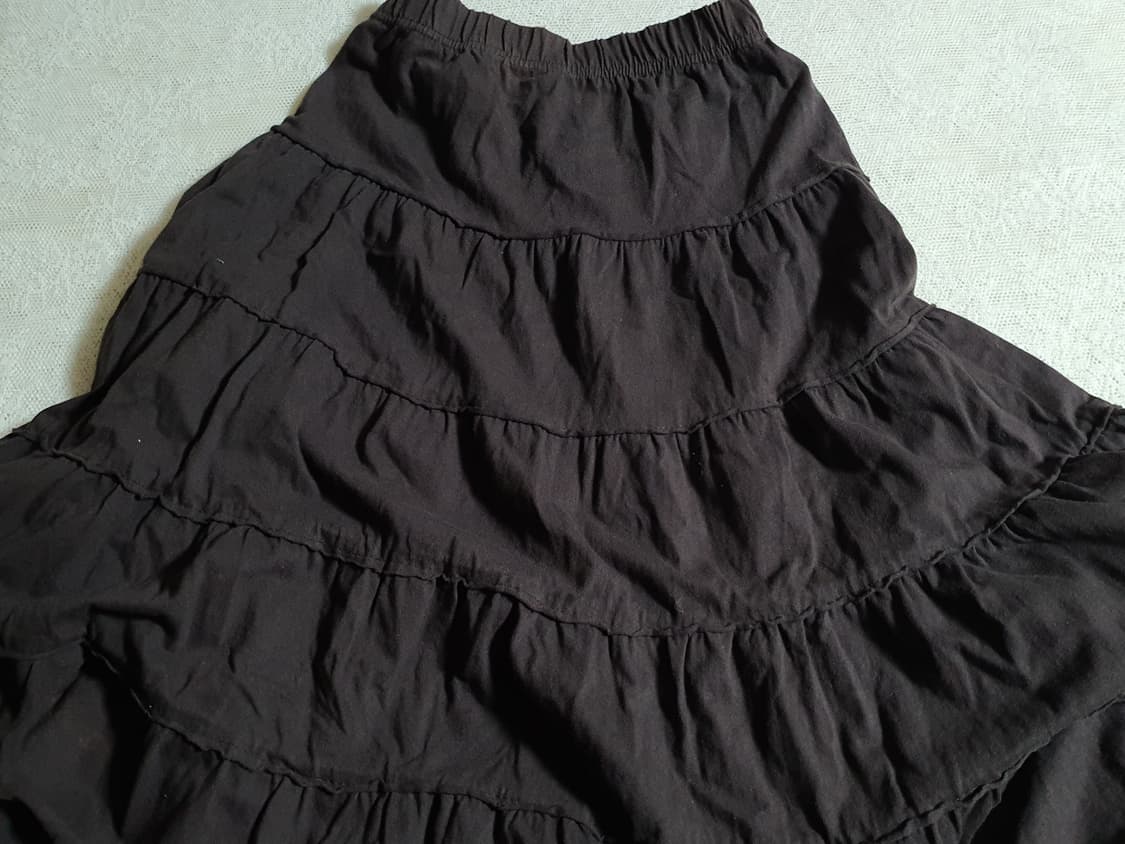 [모리걸] 블랙 챠콜 캉캉 미디 스커트 여성 Free 상품이미지4