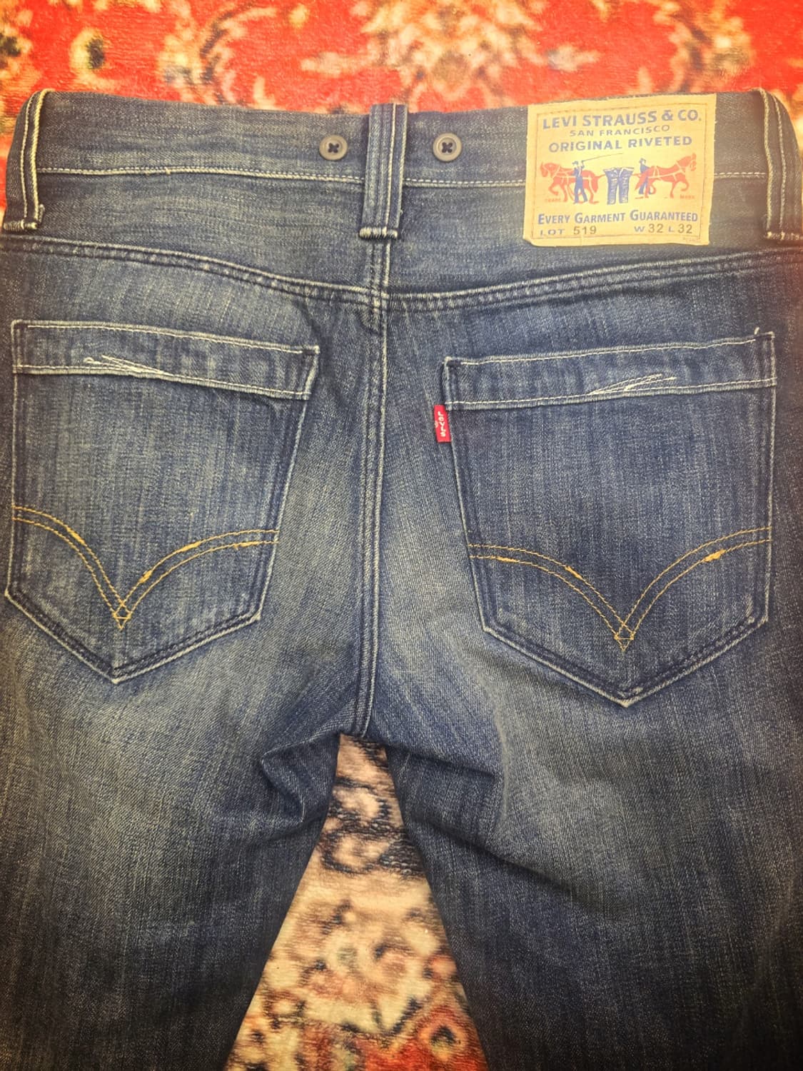 90s리바이스 (Levi's 519) 일본 빈티지 천연염색 데님 팬츠 상품이미지3