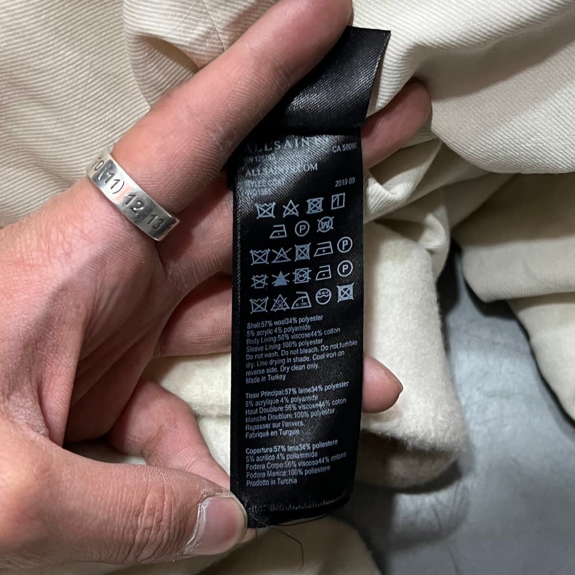  올세인츠 울 혼방 배색 코트 y14759 상품이미지8