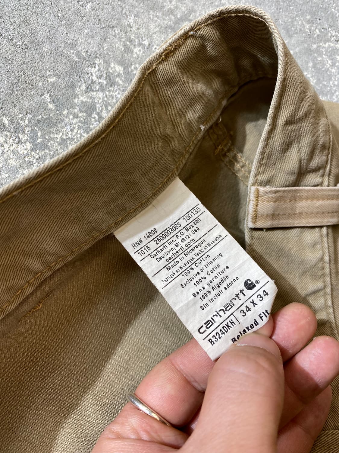 [34] Carhartt 칼하트 베이지 릴렉스 핏 카펜터 워크팬츠 상품이미지8