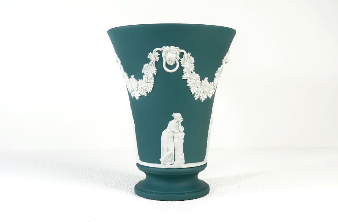 [영국엔틱] 웨지우드 제스퍼웨어 틸그린 사자머리 라지 베이스 화병 상품이미지5