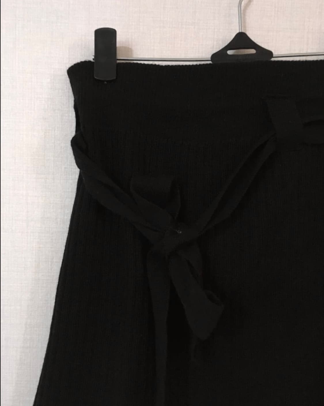 black ribbon knit skirt 상품이미지2