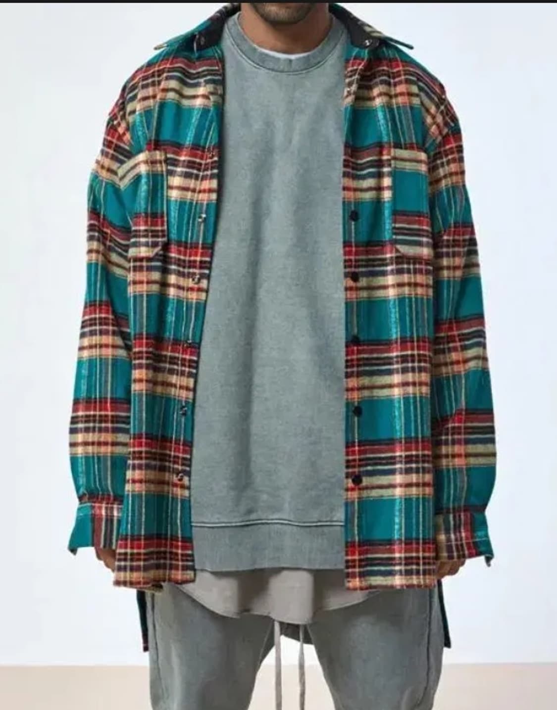 어텐션로우 / 오버핏 아우터 셔츠 2개 일괄 / F 2xl 110 상품이미지1