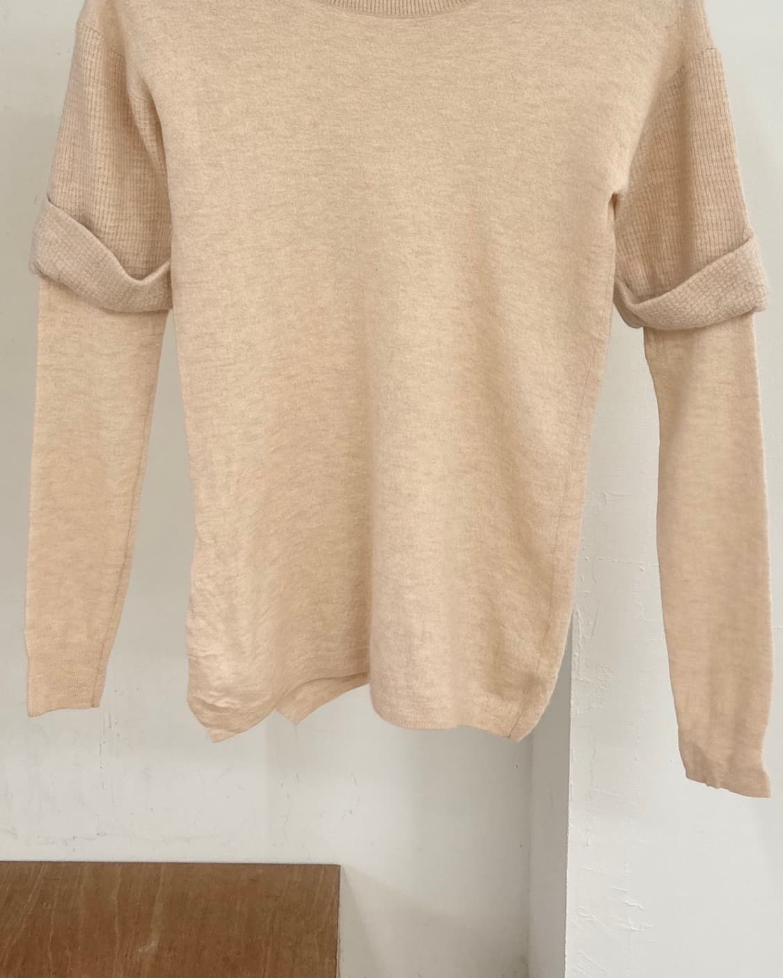 3.1 필립 림 베이지 롤업 레그 울 니트 상품이미지5