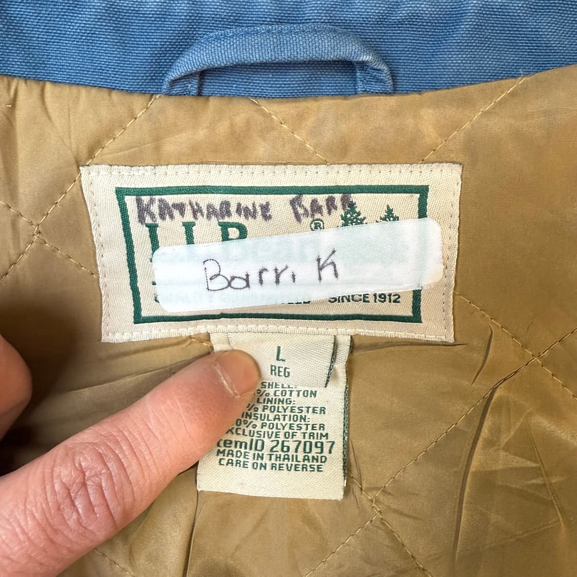 LLBean 안감 퀼팅 초어자켓 스카이 상품이미지4