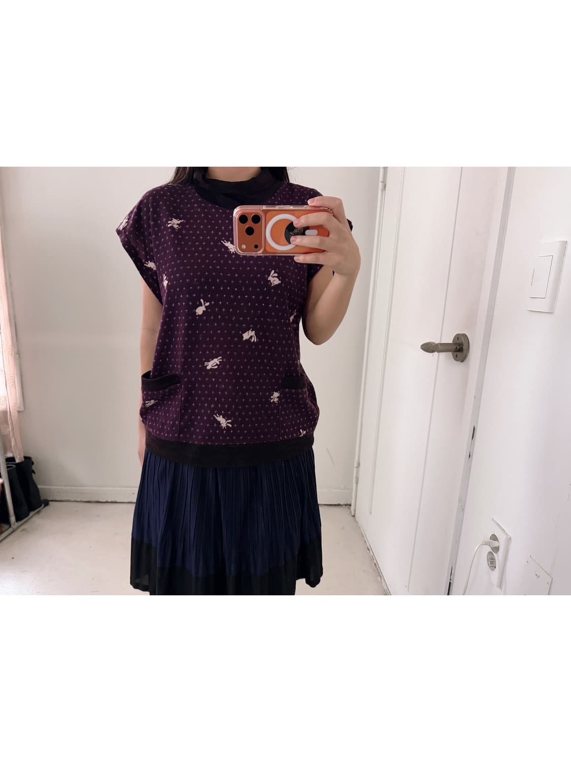 일본빈티지 퍼플레빗 레이어드 탑 상품이미지1