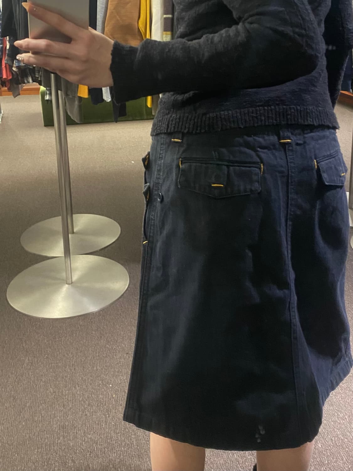 1)일본 빈티지 블랙 카고 스커트 상품이미지4