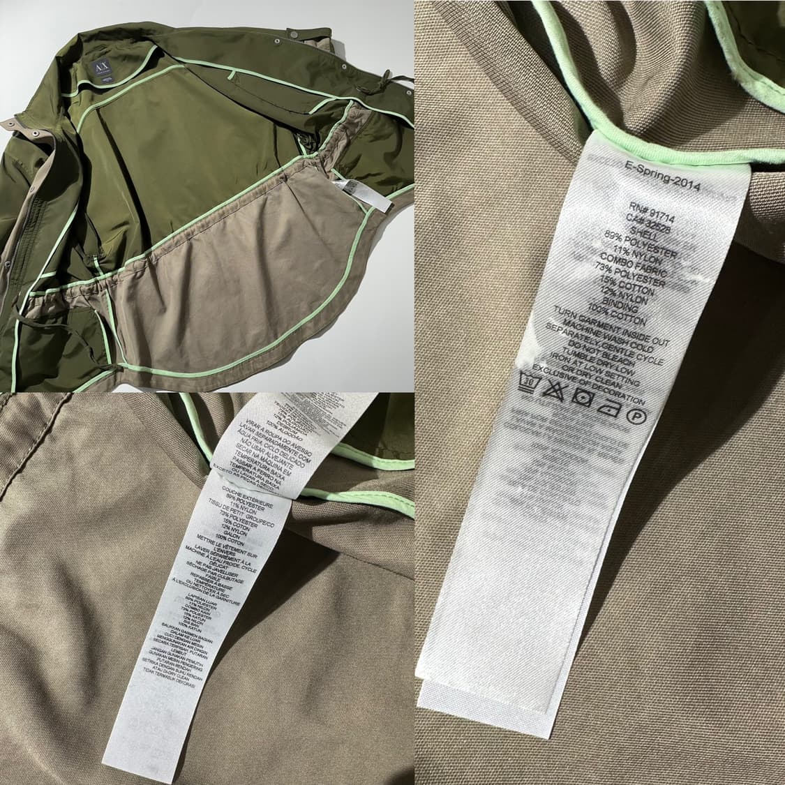 아르마니 익스체인지 투톤 드로스트링 웨이스트 쉬머 반팔 셔츠 자켓 상품이미지10