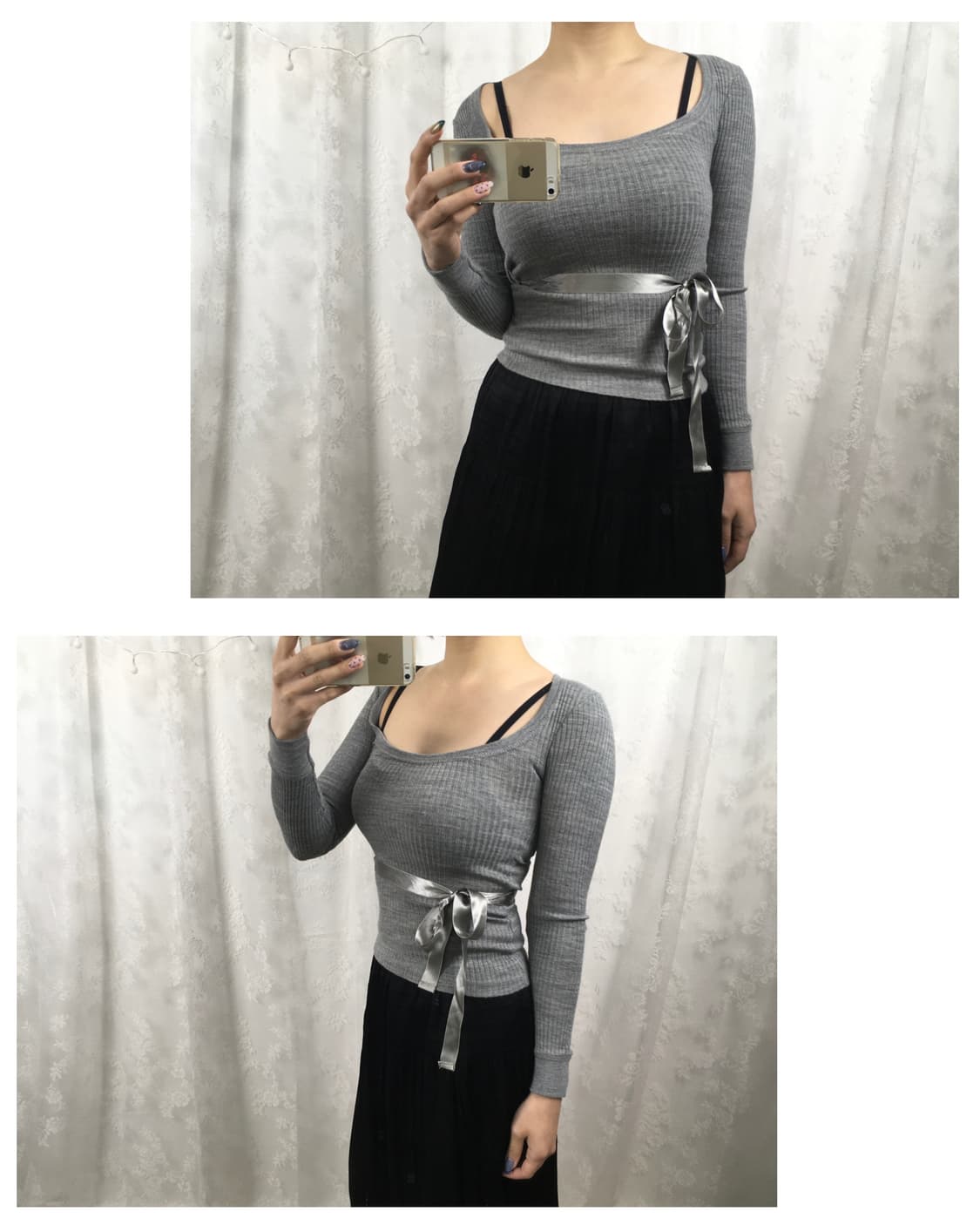 Silver Ribbon Slim Rib Top 상품이미지8