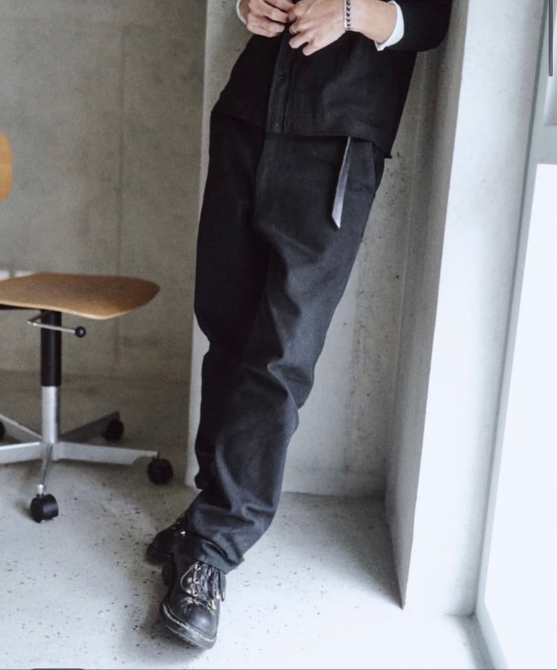 모노프리베 Textured Straight Pants Black[2] 상품이미지1