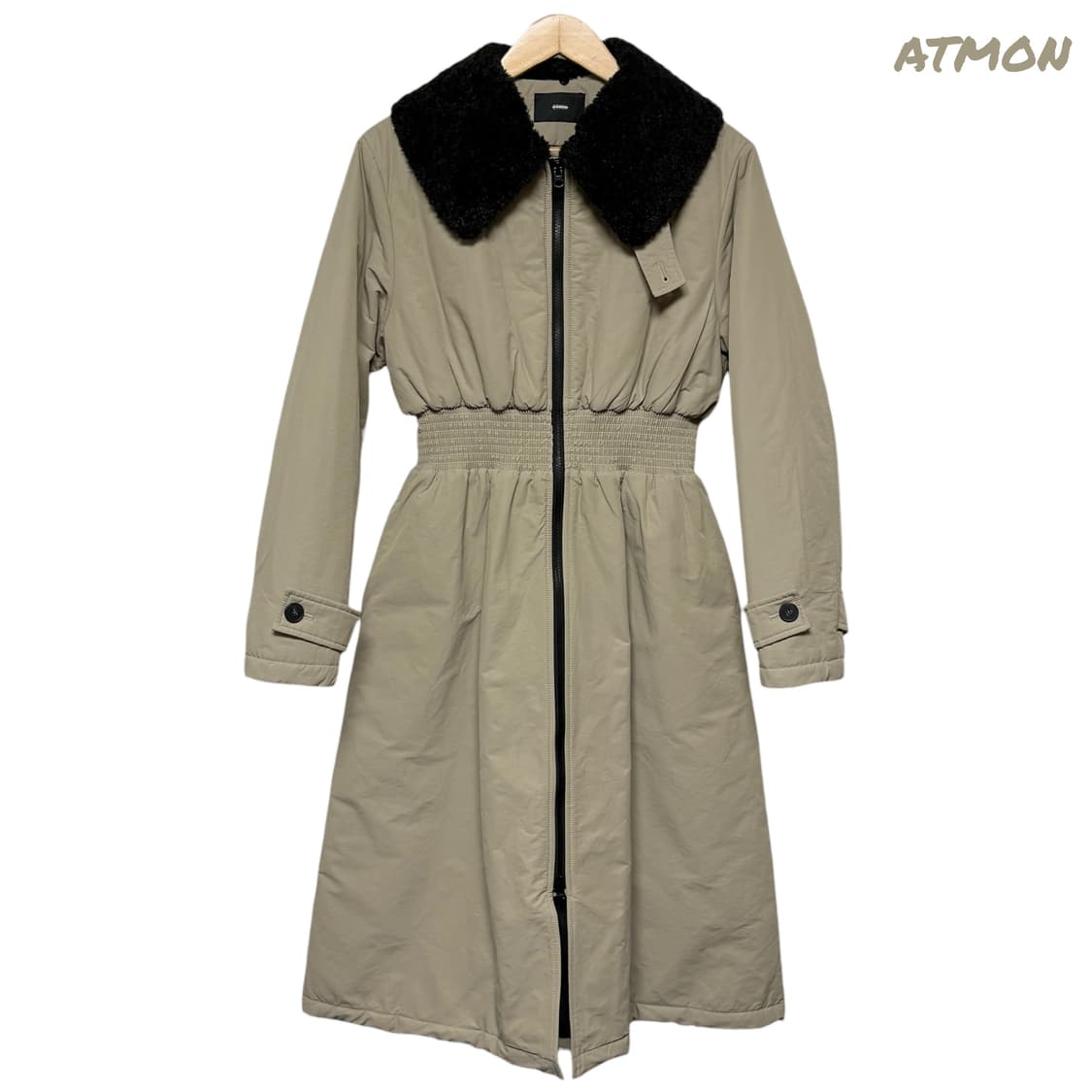 3740 에트몽 스모크 패딩 코트 카키 베이지 상품이미지3
