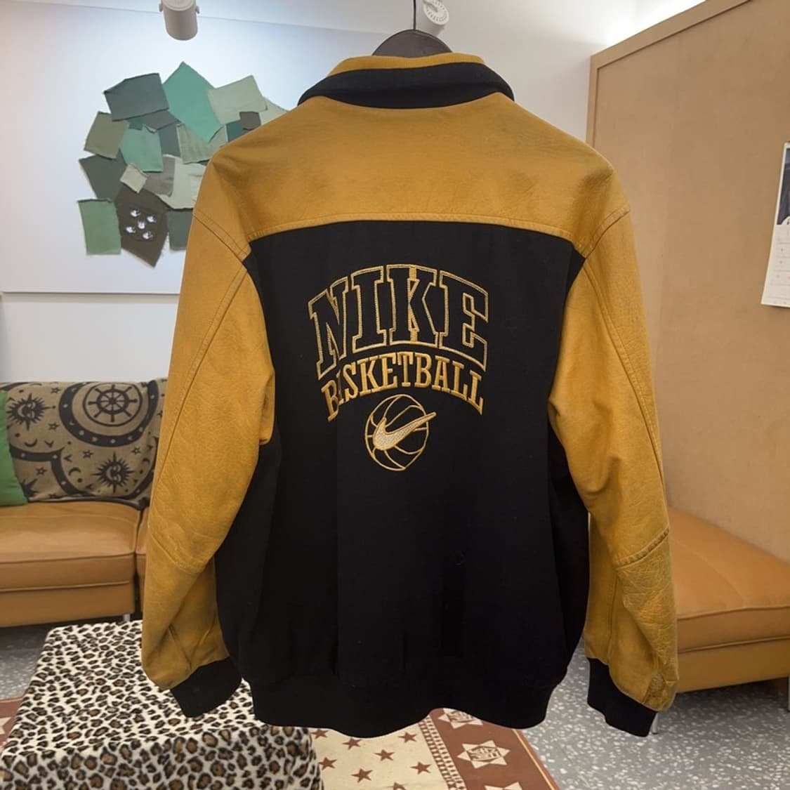 나이키 올드스쿨 레트로 빈티지 소가죽 바시티자켓 100 C09398 상품이미지4