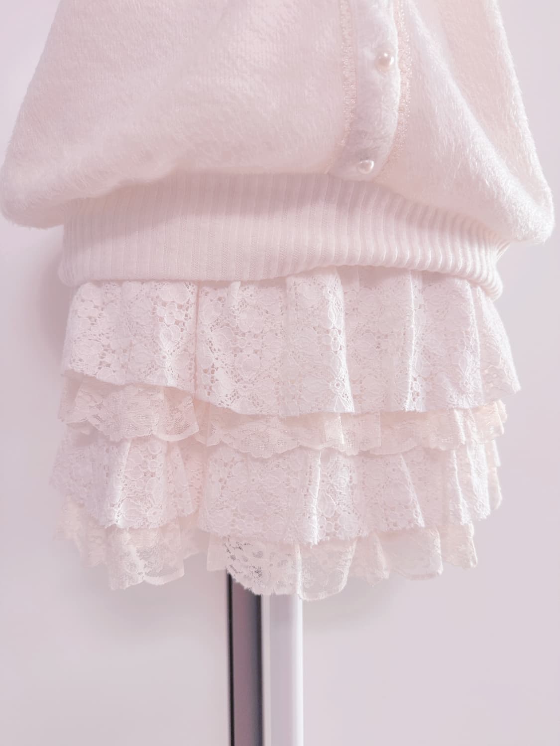 Tralala 트랄랄라 왕리본 히메갸루 니트 반팔탑  상품이미지4