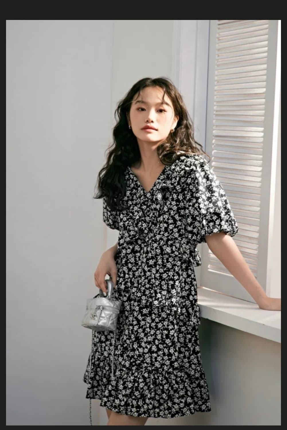 KUOSE 쿠오세원피스 러플 미디 드레스 꽃무늬 미니원피스 상품이미지5