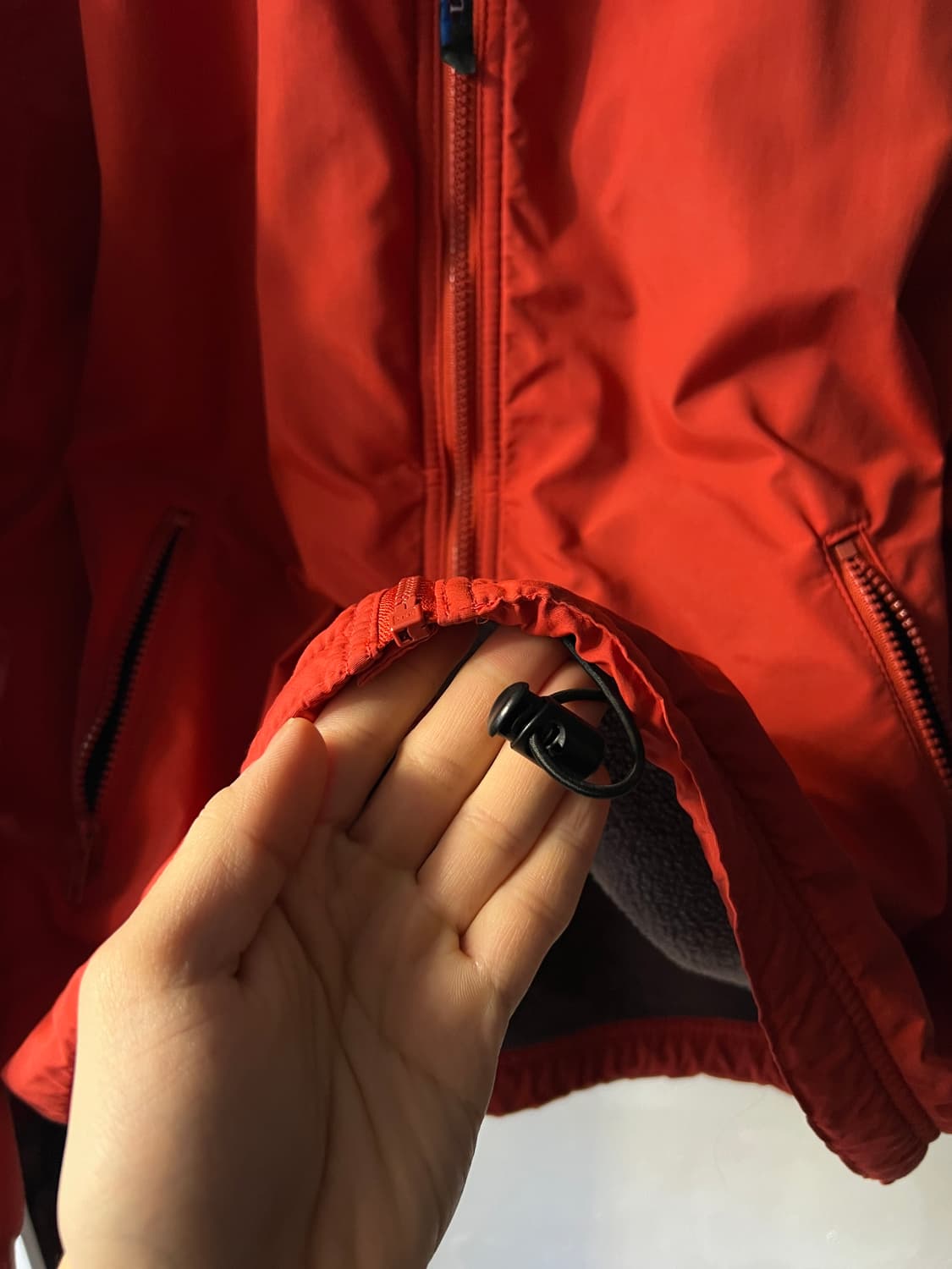 [M]90's 엘엘빈 USA 플리스 라이닝 오렌지 웜업 자켓 상품이미지6