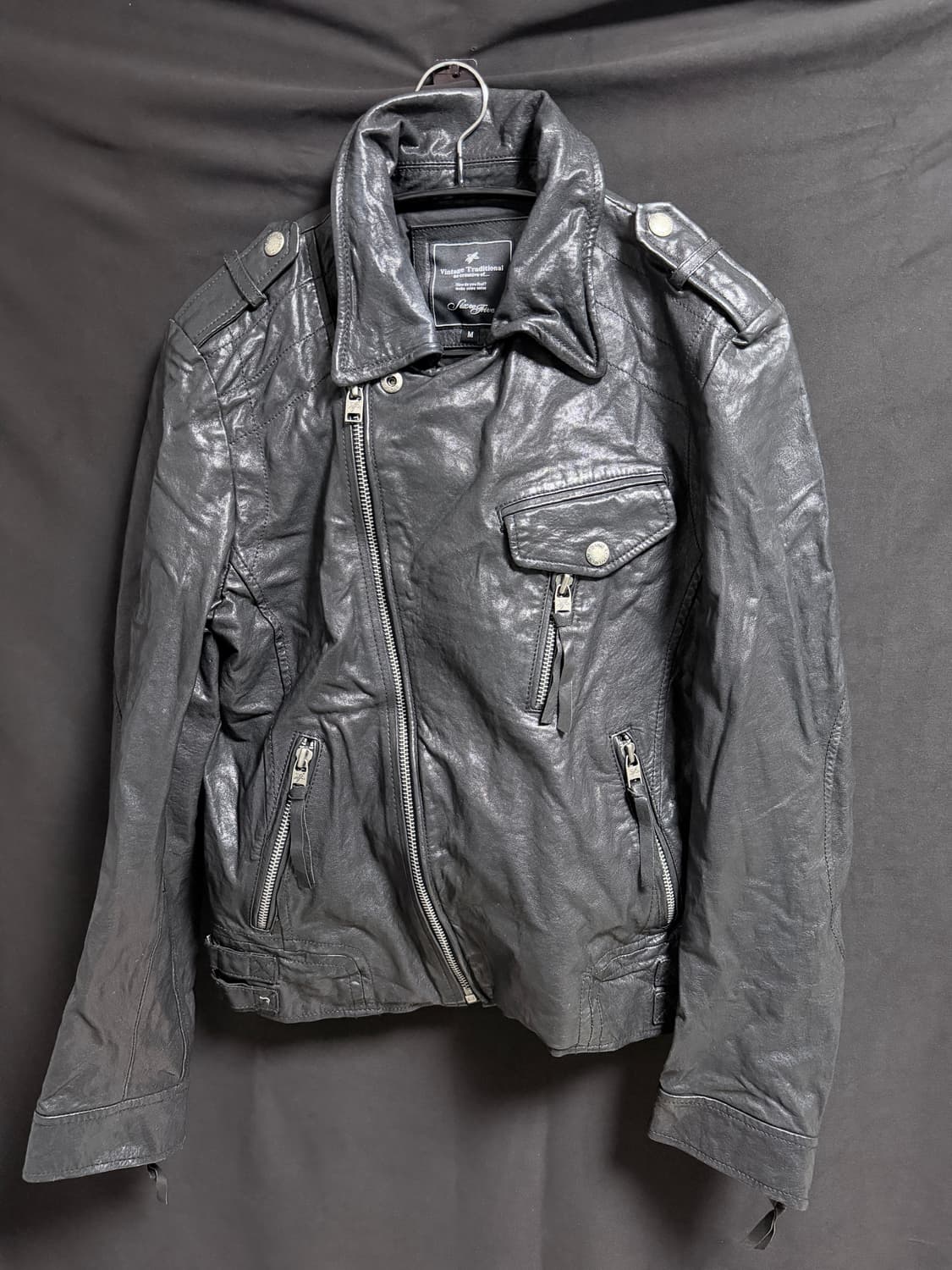 Black leather jacket 상품이미지4