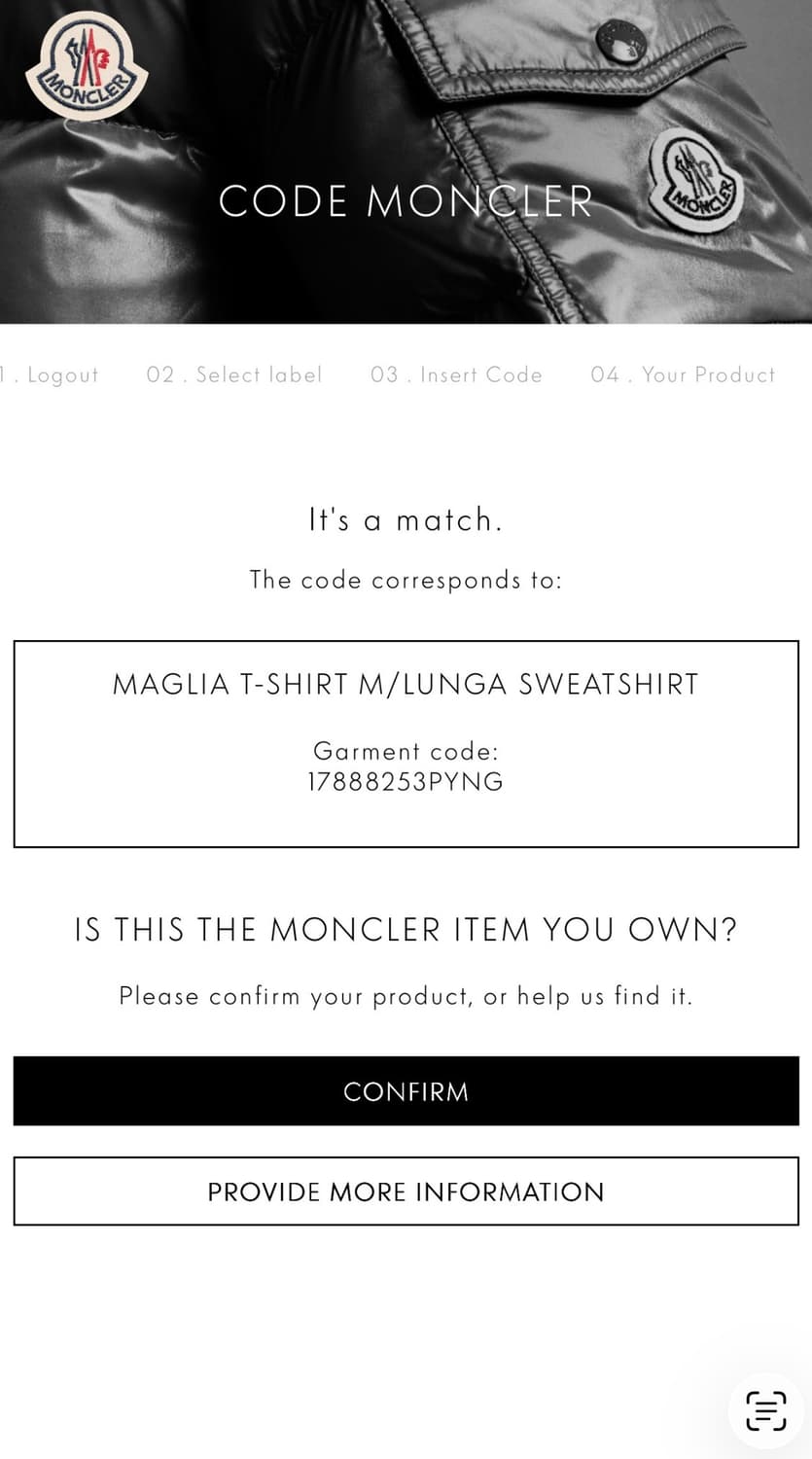 XXL/ 몽클레어 가먼트다잉 프론트로고 맨투맨 상품이미지2