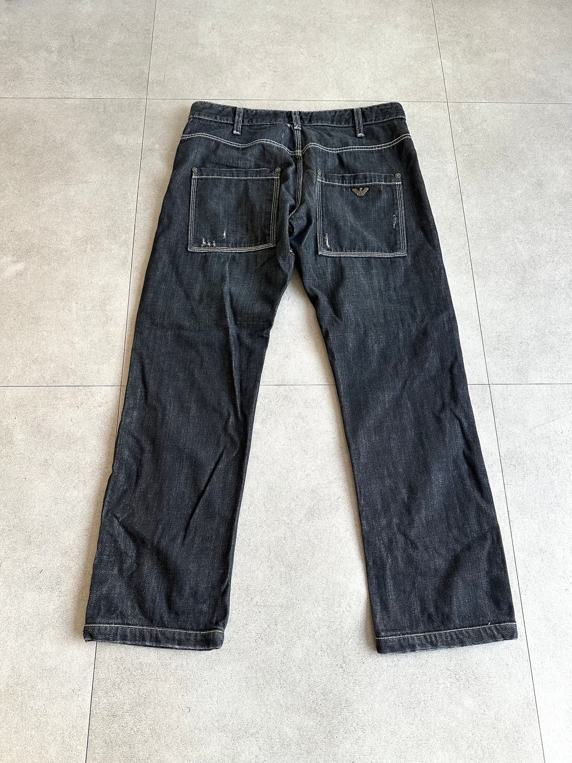 알마니 2000s 디스트로이드 포켓 새깅진 상품이미지5