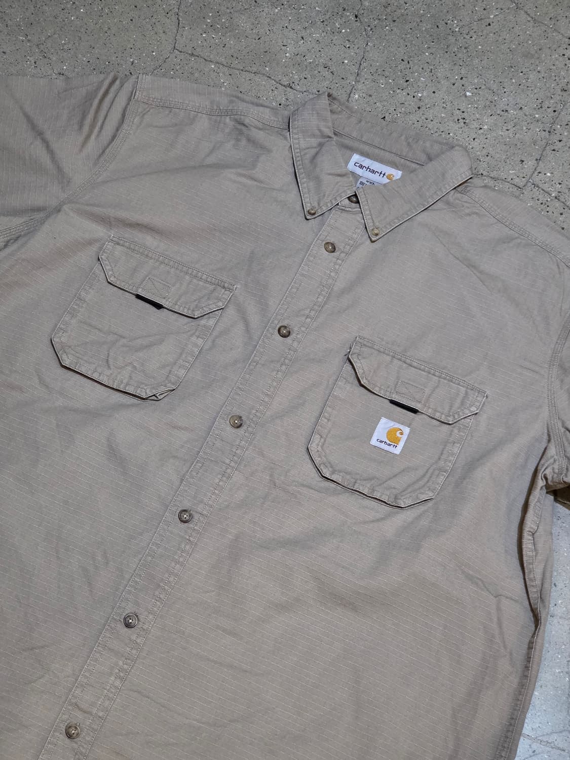 Carhartt 칼하트 베이지 반팔셔츠 상품이미지1