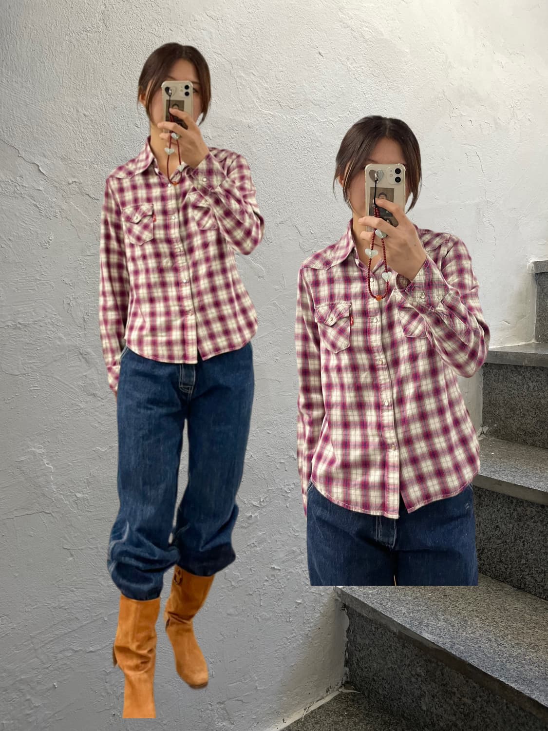 00's LEVI'S 옴브레 웨스턴 셔츠 상품이미지1