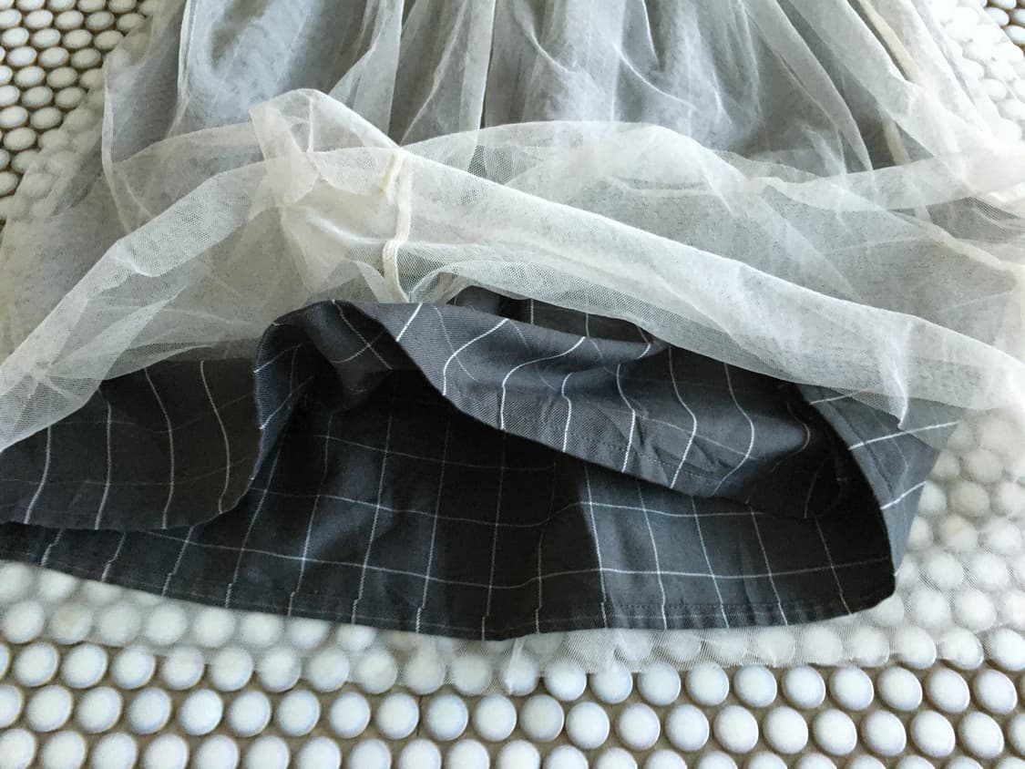 tulle layered check skirt 상품이미지5