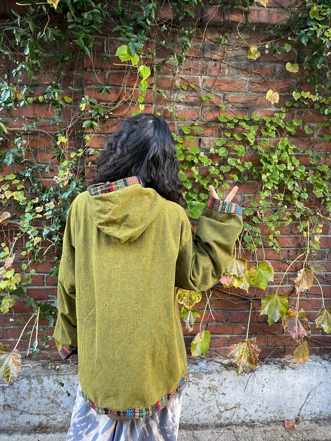 빈티지 카키 히피패턴 후드집업 상품이미지7