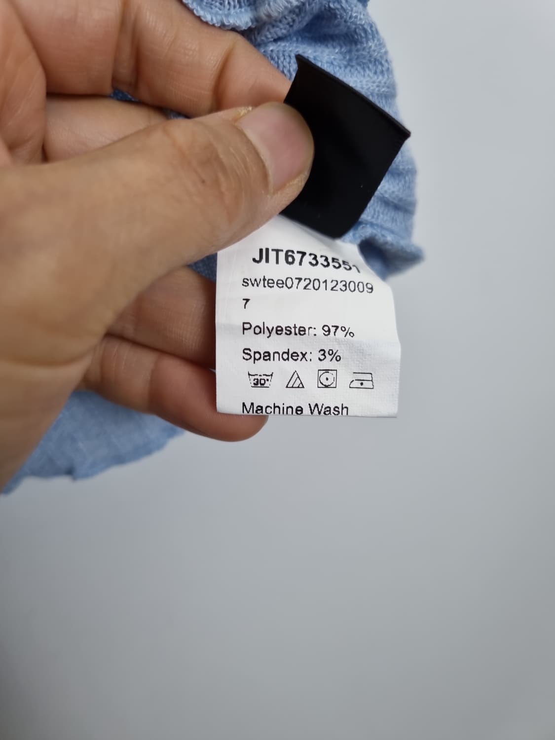 쉬인 라이트 블루  크롭 반팔 티  상품이미지6