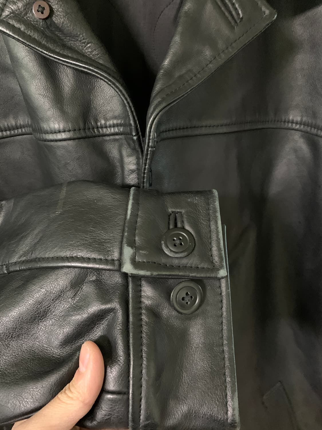 올드 갭 레더 가죽 카 코트 L 2000s 안주머니 4개 모델 상품이미지6