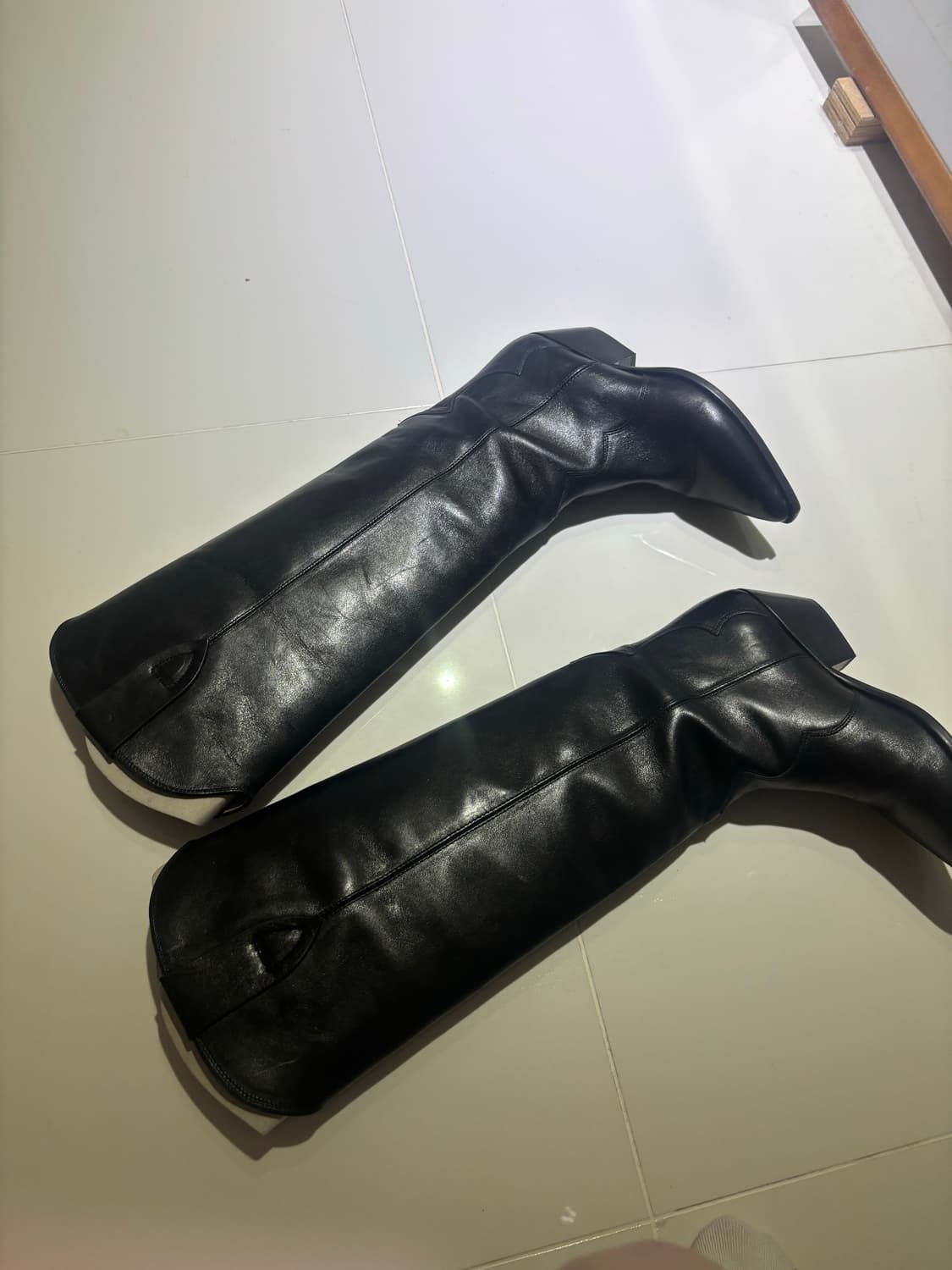 이자벨마랑 덴비 가죽 기본 롱부츠  상품이미지2