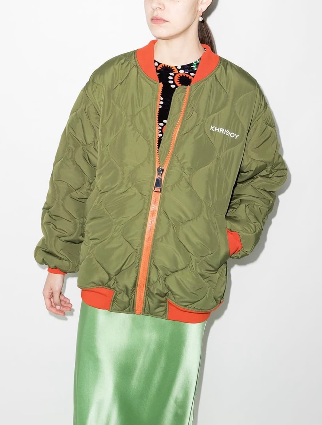 (정품/새상품) KHRISJOY 크리스조이 여성 핑크 퀼팅 봄버 자켓 상품이미지5