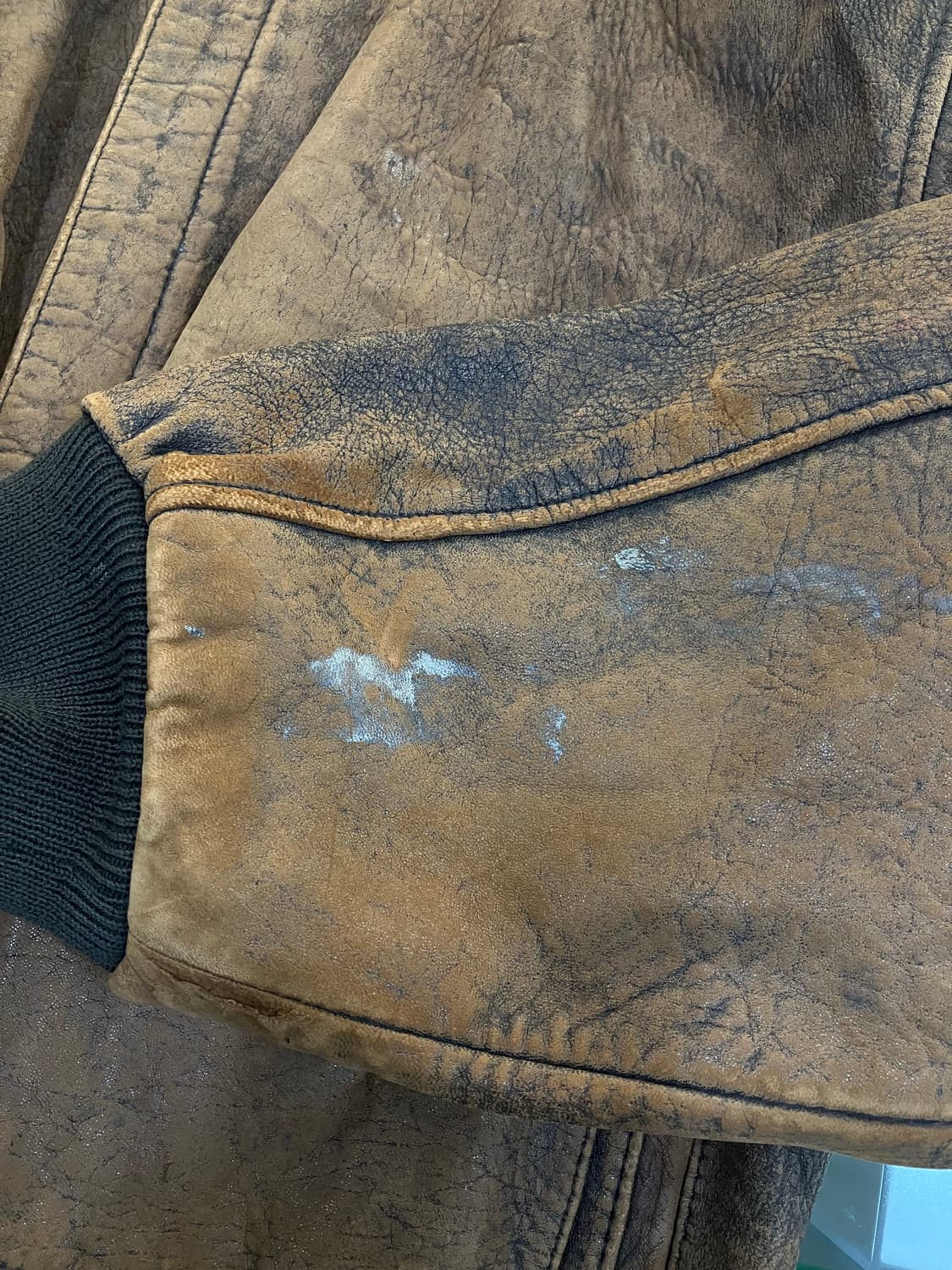 아비렉스 브라운 A-2 레더 봄버 자켓 M 상품이미지8