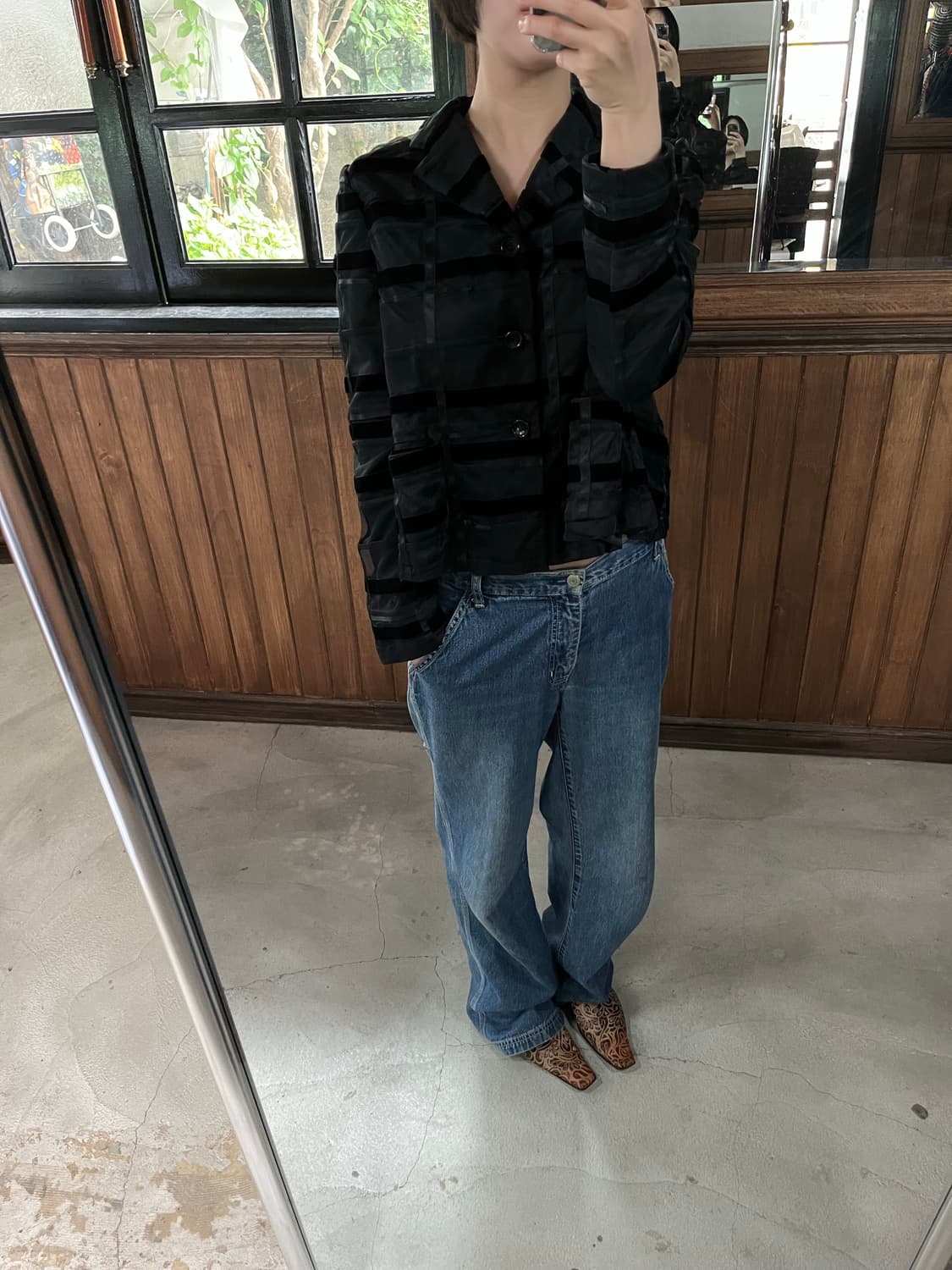 COMME DES GARCONS striped velvet jacket 상품이미지1