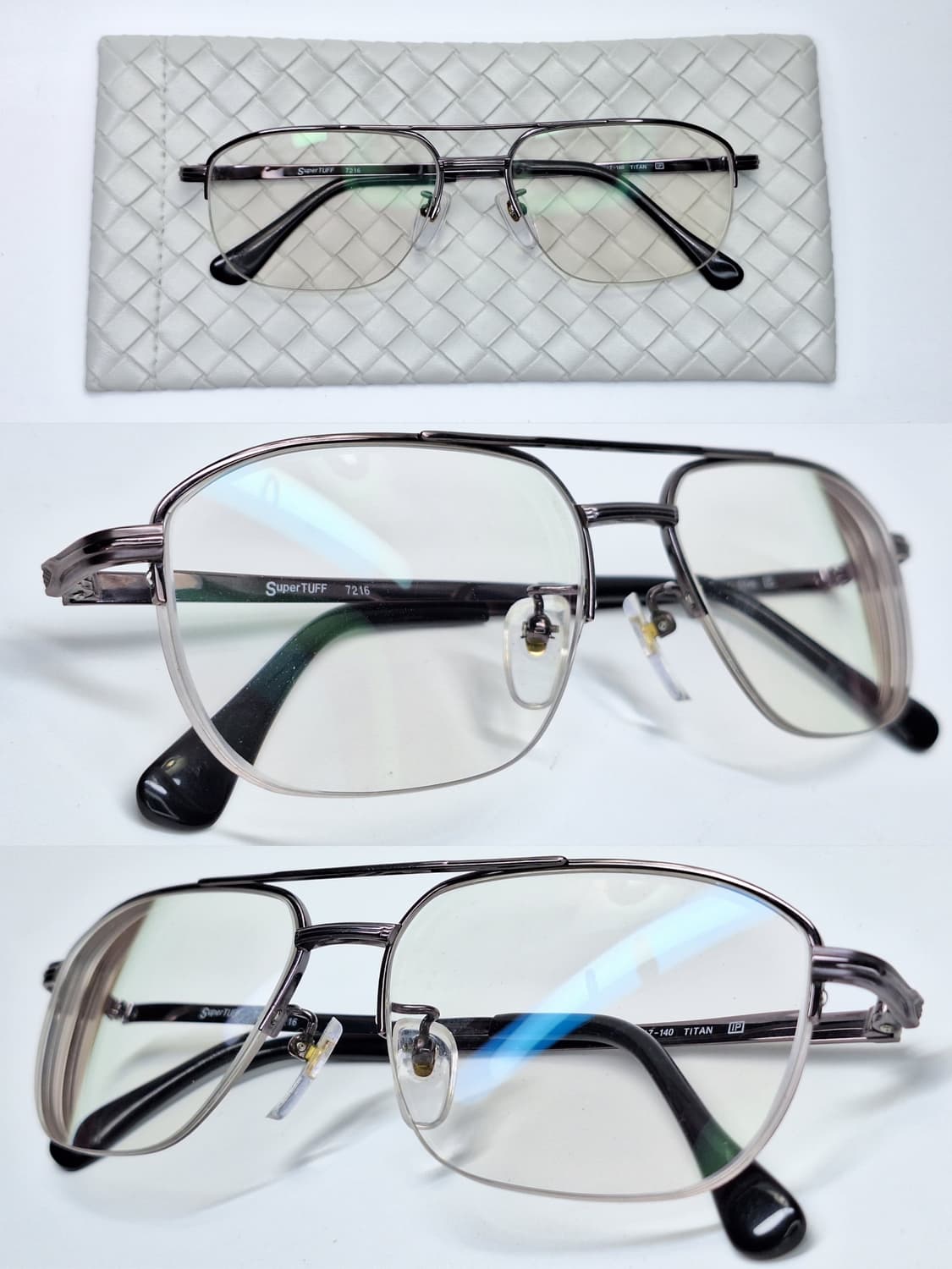 일본제 티타늄 이온도금 반무테 안경테 SuperTUFF 7216 비즈니스 상품이미지4