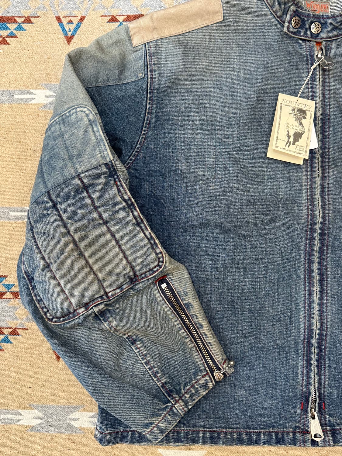 [3][L] 캐피탈 14온즈 데님 토도테레노 모토크로스 자켓 리메이크 상품이미지4