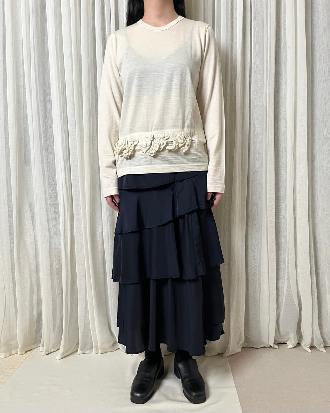 꼼데가르송 절개 프릴 울 컷앤소 comme des garcons 상품이미지2