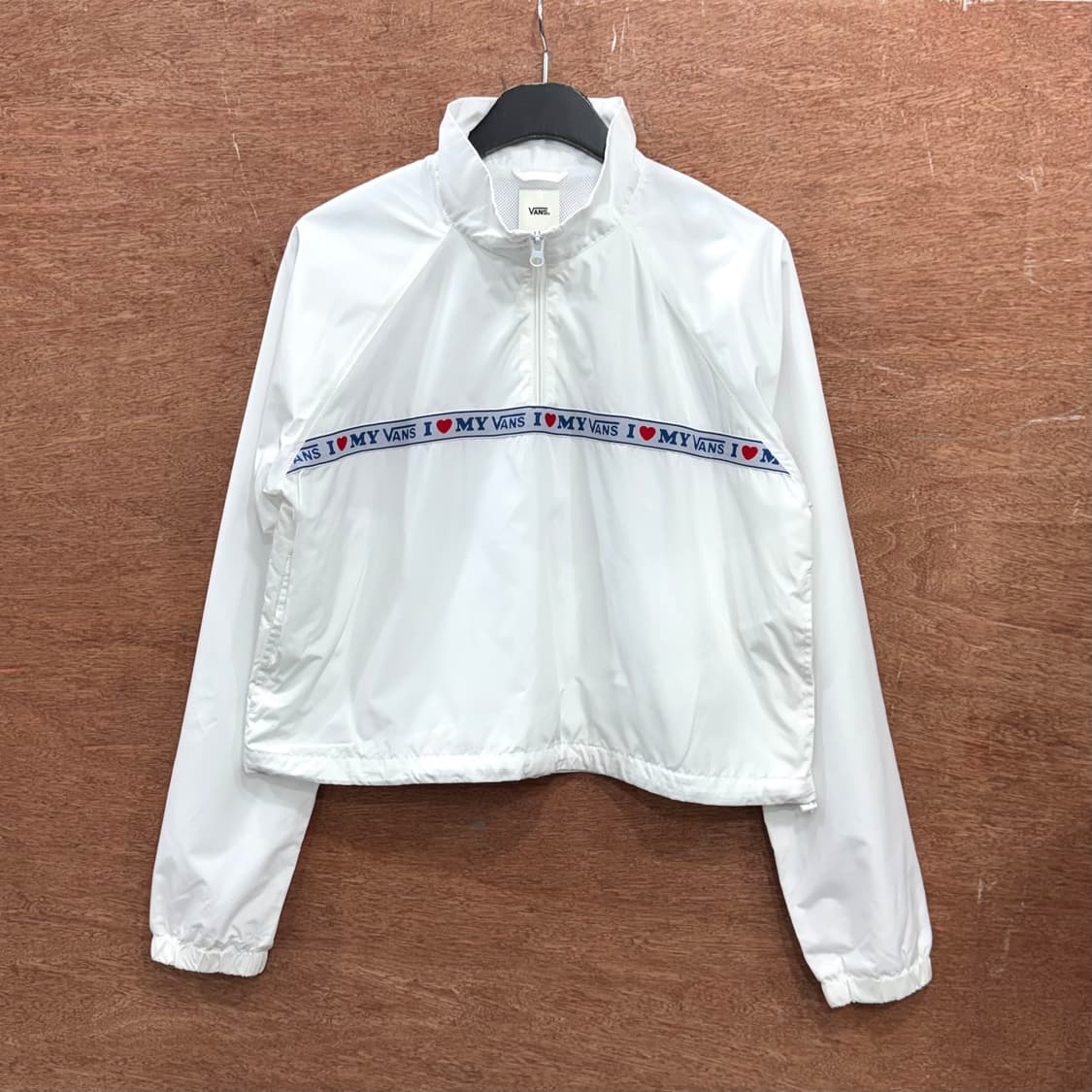 반스 테이프라인 크롭 반집업 상품이미지1