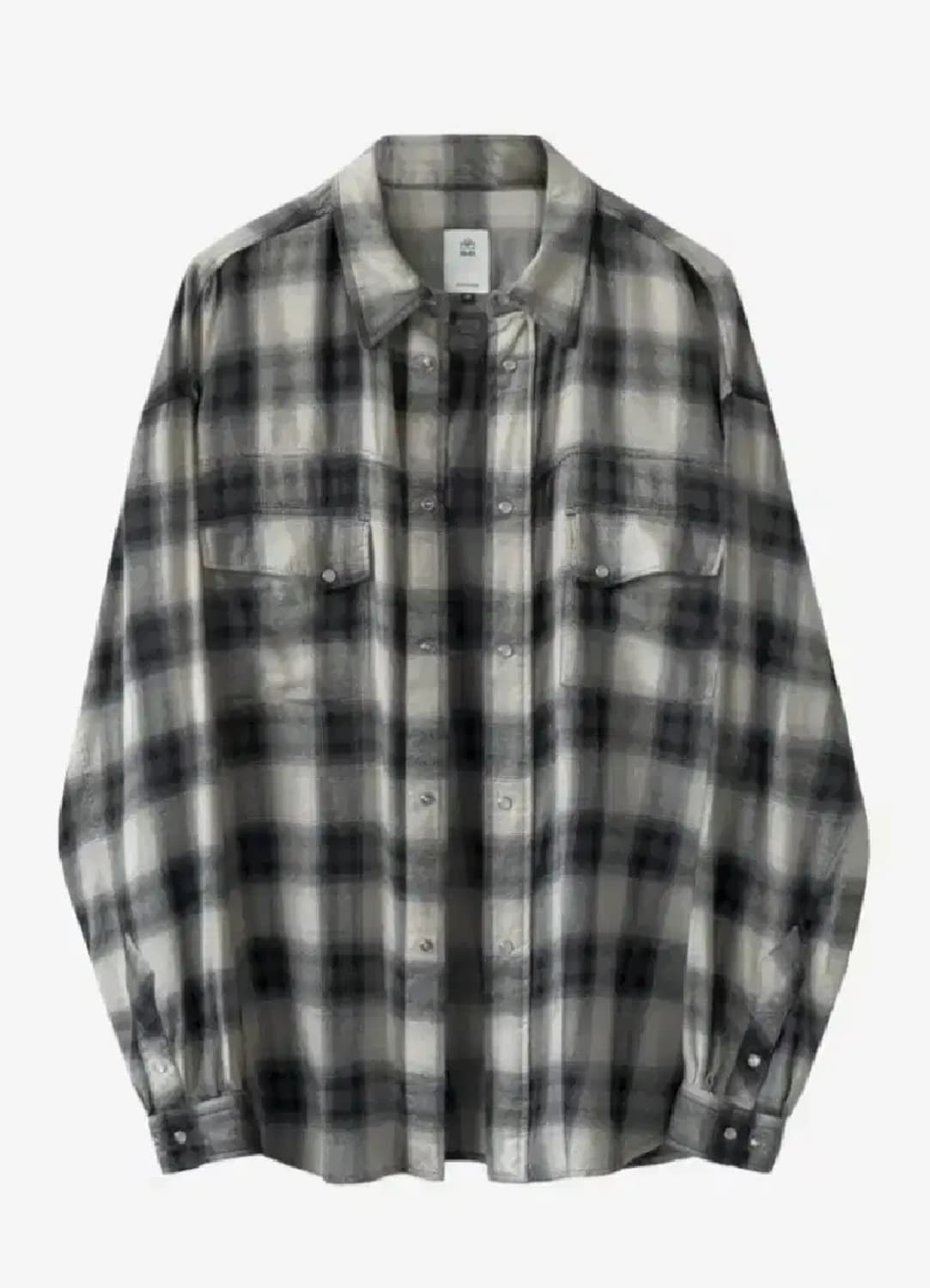 [2] 폴리테루 루즈드 체크 셔츠 웨스턴 에크루 옴브레 상품이미지1