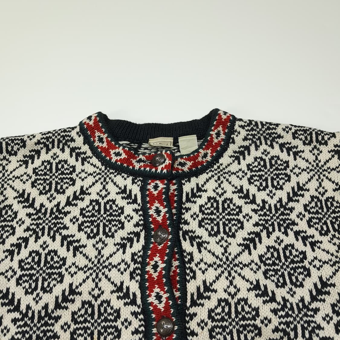 CL036 엘엘빈 빈티지 노르딕 페어아일 코튼 가디건 상품이미지2