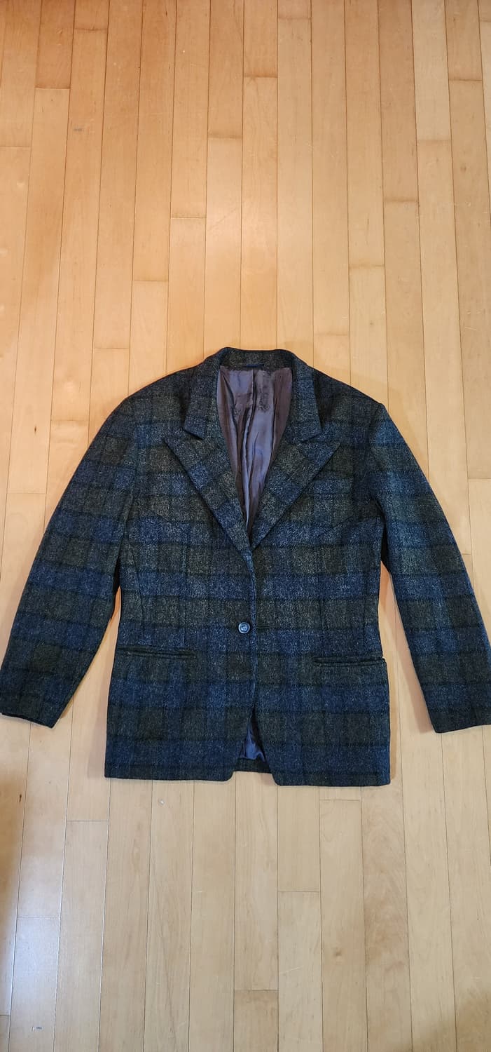 그린/그레이 체크 모직자켓 XL 상품이미지4