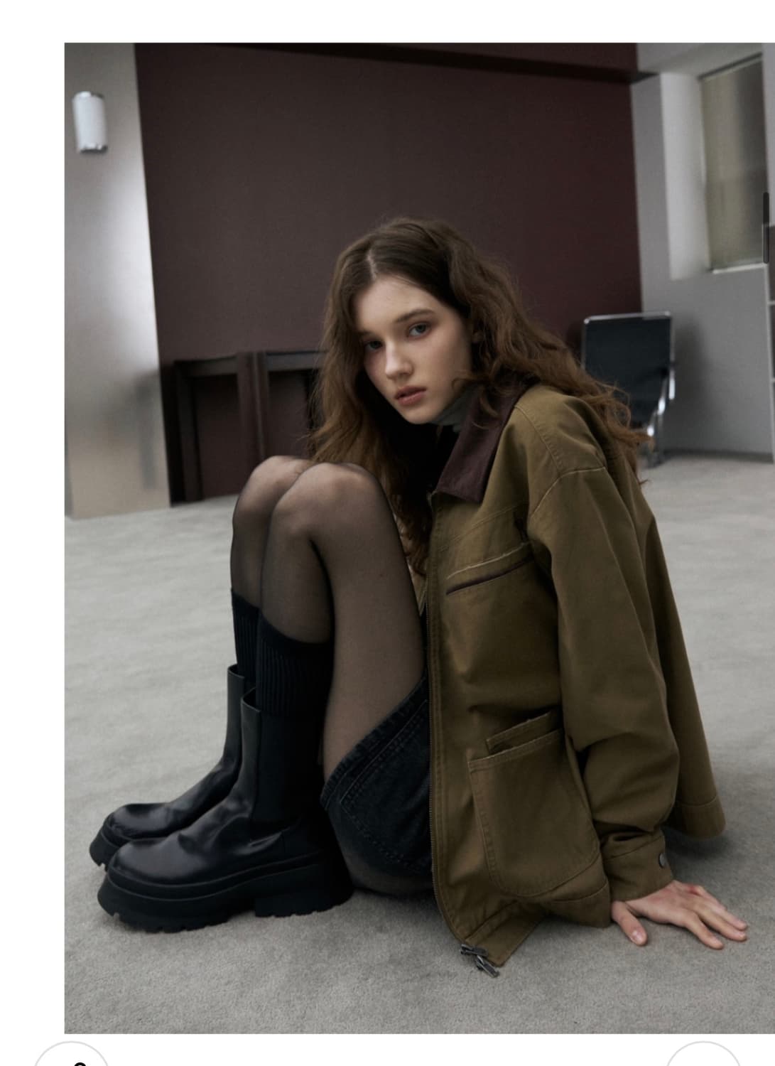 (M) 레더리 데미지 라인 워크 자켓 [BEIGE] 판매 상품이미지3